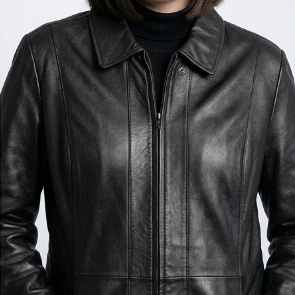 Wilsons Leather Sleek Black Jacket - Picture 2 of 8
